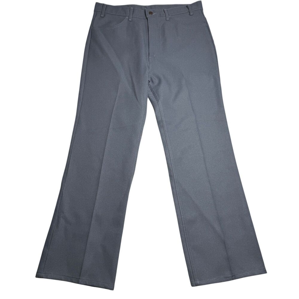Vintage Levi's Mens Dacron Polyester Pants 38x30 Gray Made In USA Black Tab